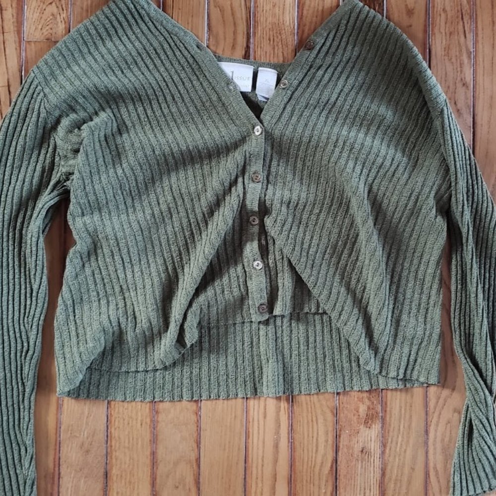 Off The Shoulder Green Sweater